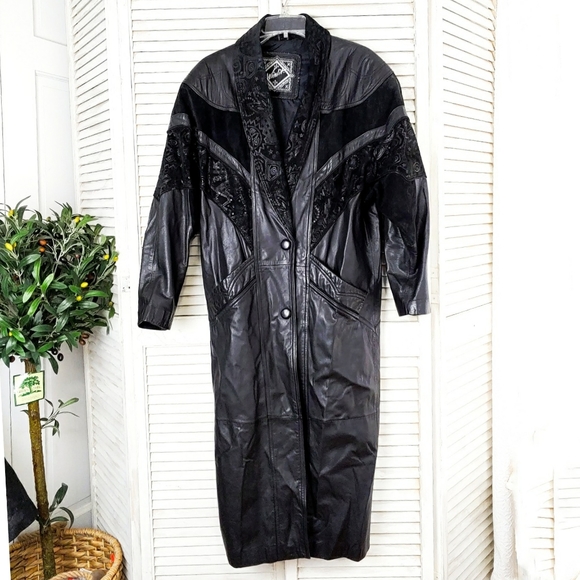 WINLIT Jackets & Blazers - WINLIT VTG WM M BUTTERY LEATHER/SUEDE LONG COAT